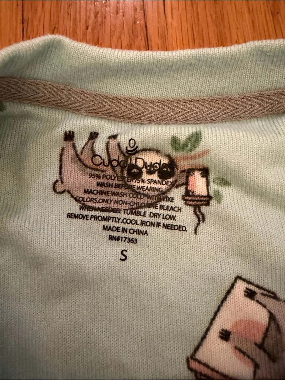 Cuddl Duds Light Blue Sloth Print Pajama Set
